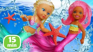 Como atrair a pequena sereia História infantil para meninas com a boneca sereia Melhores episódios [upl. by Elaweda]