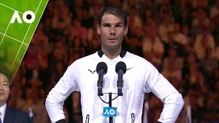 Rafael Nadal congratulates Roger Federer on his win  Australian Open 2017 [upl. by Aicinat]