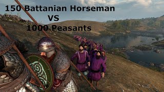 150 Battanian Horseman VS 1000 Peasants  Mount amp Blade Bannerlord II Bridge Battle [upl. by Terrel226]