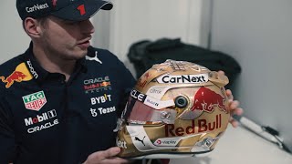 Max Verstappen reveals his World Champion 2022 helmet [upl. by Brezin277]