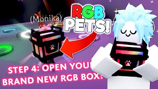 RGB PETS in ADOPT ME ✨ New RGB Box and Taskboard Rewards Roblox [upl. by Ahseal]