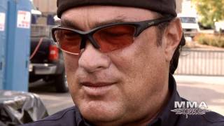 UFC 135 Steven Seagal Says Jones Beats Rampage Anderson Would Make Good Cop [upl. by Annad]