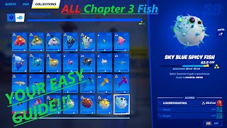 All 39 Fish Locations How to Catch Every Fish in Fortnite Chapter 2 Season 4 [upl. by Merry143]