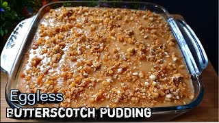 Butterscotch Pudding Recipe  Eggless Pudding Cake Bakery Style  By Daily Delights [upl. by Hunley]