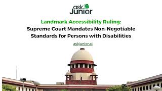 Landmark Accessibility Ruling Supreme Court Mandates Non Negotiable Standards for PWDs [upl. by Akcinahs]