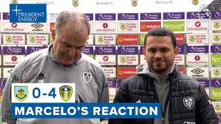 “The goals are all beautiful”  Marcelo Bielsa reaction  Burnley 04 Leeds United [upl. by Dibb]