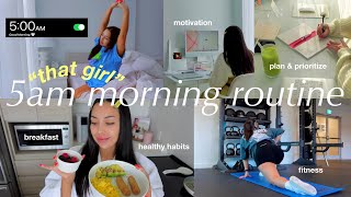 5AM morning routine 🌱 how to be THAT GIRL motivation to change your life productive planning 2024 [upl. by Elem]