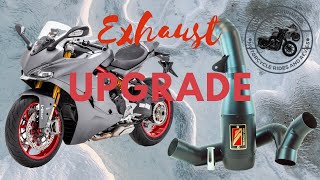 Ducati SuperSport Exhaust Upgrade  Competition Werkes Exhaust  Before and After sound check [upl. by Ahsille]