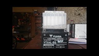 How To Fill And Charge Yuassa YTX4L BS Battery [upl. by Brandise583]