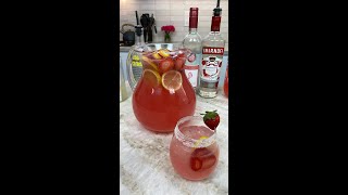 Pink Moscato Strawberry Lemonade Sangria 🍋🍓 [upl. by Marti540]