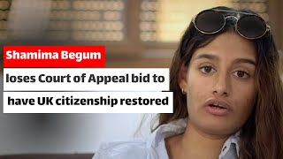 Watch moment Shamima Begum loses Court of Appeal bid to have UK citizenship restored [upl. by Simson]