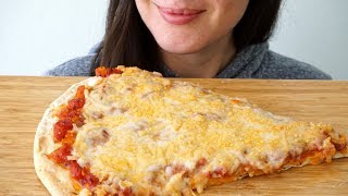 ASMR Eating Sounds Giant Vegan Cheese Pizza Slice Mostly No Talking [upl. by Sualkcin93]