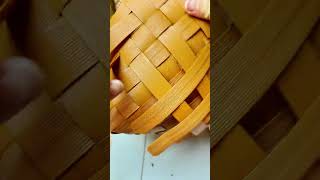 EASY WEAVE BASKET WITH PACKING TAPE diy handmade bamboo howto crochet craft [upl. by Aihsram]