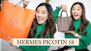 HERMES UNBOXING amp REVIEW Picotin 18 Price History Features [upl. by Ahsilad]