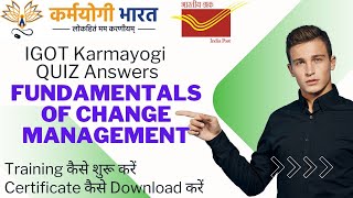 Fundamentals of change management  Igot karmayogi courses for gds download certificate on igot [upl. by Anaitsirc]