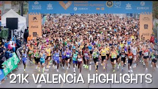 MEDIO MARATON VALENCIA 2024 HIGHLIGHTS Récord Mundo 5730 por Yomif Kejelcha [upl. by Xirdnek258]