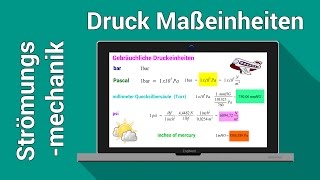 Druck Maßeinheiten umrechnen  Strömungsmechanik  Größen Einheiten und Dimensionen [upl. by Eveam566]