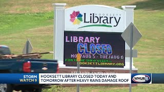 Hooksett Library closed Monday and Tuesday after heavy rains damage roof [upl. by Gorton715]