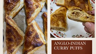 ANGLOINDIAN MINCE PUFFS  CURRY PUFFS HOME MADE PUFFS  BAKED PUFFS [upl. by Akoyin]