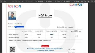 TCS NQT 2022 RESULT 93 How To Download Score Card March April June October Cycle [upl. by Chiquia]