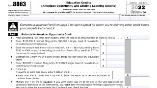 IRS Form 8863 walkthrough Education Credits [upl. by Hcirteid]