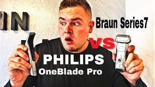 Rasieren aber RICHTIG  Braun Series 7 vs PHILIPS OneBlade Pro Vergleich [upl. by Nnagrom]