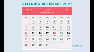 Kalender Bulan Mei 2023 Lengkap [upl. by Nasia]