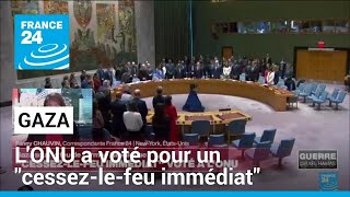 Gaza  un quotcessezlefeu immédiatquot voté à lONU • FRANCE 24 [upl. by Winer]