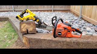 Cutting Railroad Ties with a Chainsaw vs Reciprocating Saw [upl. by Adnuhser299]