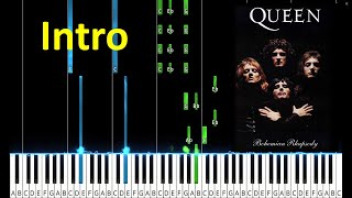 Bohemian Rhapsody Introduction Piano Tutorial [upl. by Namqul10]