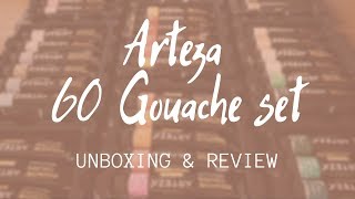 Trying ARTEZA GOUACHE Paint for the first time  60 Set  UNBOXING amp REVIEW [upl. by Reider]