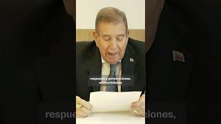 Edmundo González agradece al Parlamento Europeo su reconocimiento como presidente electo  Venezuela [upl. by Felske]