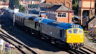 Class 25s double head out of Kidderminster as part of SVR Autumn Diesel Bash  031024 [upl. by Enyrehtak]