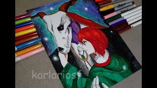 Drawing Mahoutsukai no yome  Hatori Chise amp Elias Ainsworth Speed Drawing [upl. by Merna]