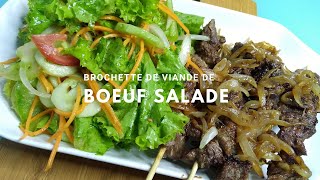 brochette de viande de boeuf et salade [upl. by Eanil]