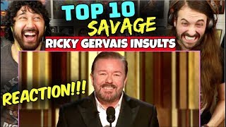 TOP 10 Savage RICKY GERVAIS INSULTS  REACTION [upl. by Jecon]