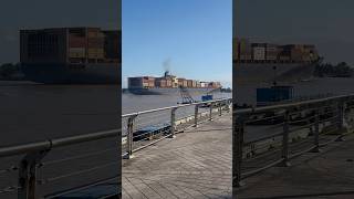 Cargo ship heads up Mississippi River in New Orleans neworleans cargoship freighter [upl. by Susejedairam]