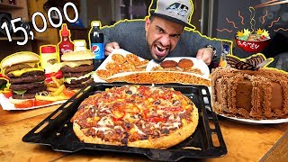 تحدي اكل وجبة عائلية كبيرة ومتنوعة بمعدل ۱٥۰۰۰ سعرة حرارية  موكبانغ  15000 Calorie Challenge [upl. by Amsab]