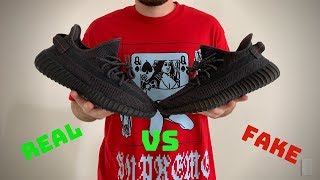 REAL vs FAKE  Yeezy Black 350 NonReflec  UV LIGHT TEST  IN DEPTH [upl. by Damle]