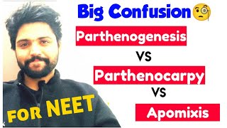 CONFUSION Parthenogenesis vs Parthenocarpy vs Apomixis  Just In 1 Minute😄 Neet 2022 amp Neet 2023 [upl. by Almallah]