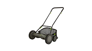 EARTHWISE 18quot Reel Mower with Removable Grass Catcher [upl. by Ezana]