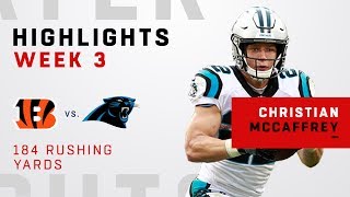 Christian McCaffreys 184 Rushing Yards vs Cincinnati [upl. by Kalk470]