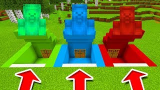 Minecraft PE  DO NOT CHOOSE THE WRONG SECRET BASE Green Steve Blue Steve amp Red Steve [upl. by Theobald189]