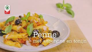 Penne met aubergine en tonijn [upl. by Leahcimsemaj]