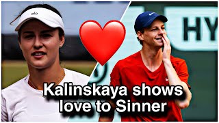 Anna Kalinskaya shows love to boyfriend Jannik Sinner with lovely statement kalinskaya [upl. by Anatnahs]