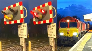 Class 66 quotDr Synquot Railtour at Appledore Level Crossing Kent [upl. by Ilrebmik]