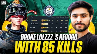 We Broke LoLzZz Gaming’s 80 kills Record🔥  85 SQUAD Kills LoLzZzGaming [upl. by Radek397]