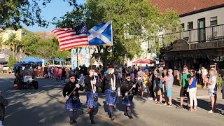 2024 SCOTTISH HIGHLAND GAMES PARADE AND MARCH DOWN MAIN STREET DUNEDIN FLORIDA USA [upl. by Ettolrahs163]