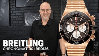 Breitling Chronomat B01 Rose Gold Brown Dial Mens Watch RB0136 Review  SwissWatchExpo [upl. by Innavoig696]