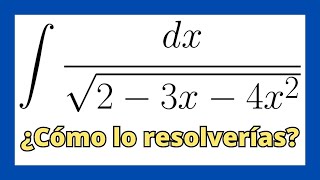 ✅ INTEGRAL con RAÍZ CUADRADA en el DENOMINADOR  Completando el TCP y aplicando CAMBIO DE VARIABLE [upl. by Zsamot]